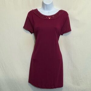 D-18 Libby Edelman Pink Sequin &‎ Mesh Sleeves & Detail Size S